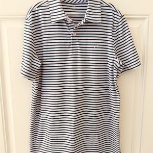 Southern Tide Lavender and Navy Striped Polo Shirt